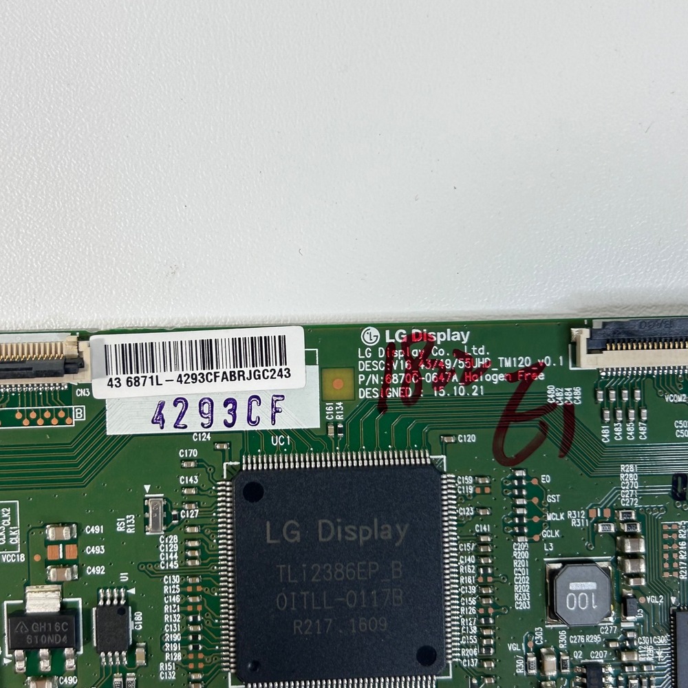LG Display T-Con Board 6870C-0647A V16 43/49/55UHD TM120 v0.1 TV Part - Picture 2 of 4